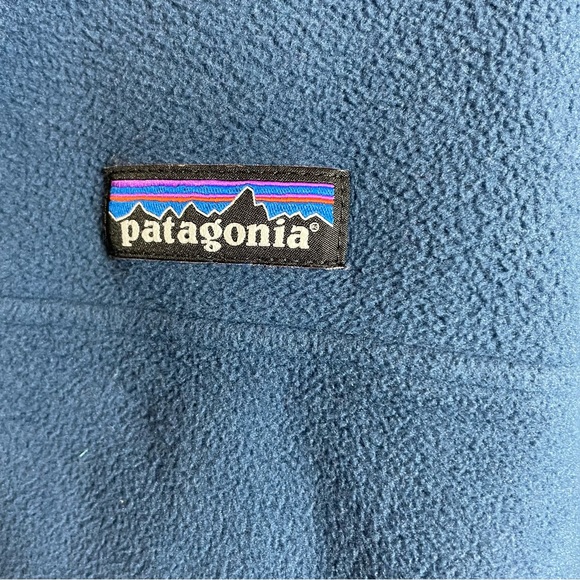 Patagonia  Pullover Snap T Fleece Lightweight Blue Green Trim Gently Worn Size L - Picture 5 of 7